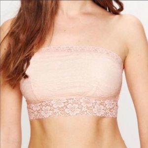Intimately Free People Scalloped Lace Bandeau Soft Pink Small Medium Large